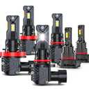 ANDWOGB Lights Compatible for Dodge Durango Light Bulbs Fog Lights for Off road Use, Years: 2011 2012 2013, 48000 Lumens 800% Brightness, Pack of 6