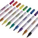 Hello, Artist! Outline Markers, 10 Pieces, Beautiful Two-Color Effects, Metallic Colors