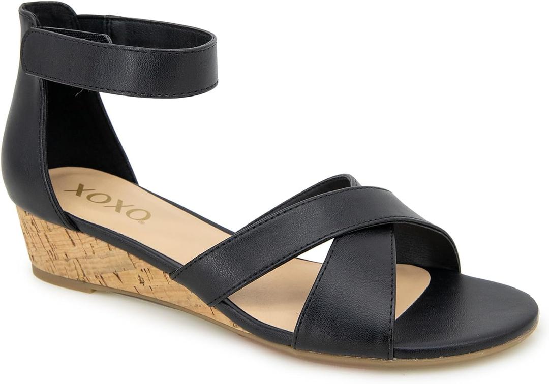 XOXO Women's Alisha Heeled Sandal (10, Black)