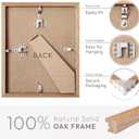 2 x 8.5x11 Picture Frame, Solid Oak Wood 8.5 by 11 Picture Frame with Mat to 6x8(Openning Size is 5.5x7.5), 11x8.5 Natural Oak Frames for Wall and Tabletop Display, Set of 1