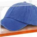 Clear Acrylic Hat Display Case with Wood Base & Tee, Memorabilia Stand Cube Holder, Dust Protection Transparent Storage Box for Single Hat Souvenir Hats Collections