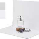 SITTO 2-in-1 Product Photography Backdrops, Flat Lay Photo Boards with 2Pcs Bracket, 17x12 Inch Silver and Bright White Photo Reflector Cardboard for Makeup,Jewelry and Other Small Product