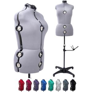 BHD BEAUTY Gray 13 Dials Female Fabric Adjustable Mannequin Dress Form for Sewing, Mannequin Body Torso with Tri-Pod Stand, Up to 70" Shoulder Height (Medium)
