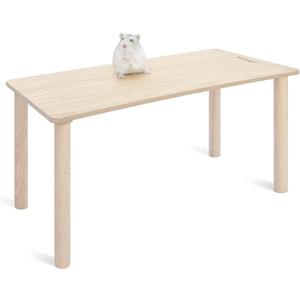 Niteangel Hamster Play Wooden Platform for Dwarf Syrian Hamsters Gerbils Mice Degus or Other Small Pets (Rectange - 7'' Height, Burlywood) (Rectangle - 15.7" x 7", Wave 9")