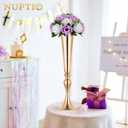 NUPTIO Flower Wedding Centrepieces for Tables - 2 Pcs 9.5in Diameter Lilac & White Artificial Flowers Rose Ball for Centerpieces Table - Fake Rose Arrangements for Weddings Birthday Party Decor