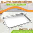 Quarter Sheet Pan Set of 4, CEKEE Stainless Steel Baking Sheet & Cookie Sheets for Baking, Baking Sheet Pan Oven Tray, Heavy Duty & Easy Clean Baking Pans Set - Size 12 x 10 x 0.98 Inch
