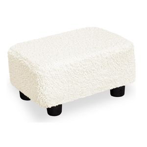 CAROLMADE Small Foot Stool Ottoman Footstool with Legs Under Desk Footrest for Living Room Bedroom and Office, Soft Ivory White