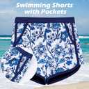 Girls Rash Guard Swimsuit 2 Piece Long Sleeve One Piece Bathing Suits with Swim Shorts Kids UPF 50+ Swimwear Sets 8Y