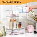 LALOBLUE Set of 5 Stackable Storage Drawers, Clear Acrylic Organizer Bins for Beauty Supplies, Perfect for Makeup Vanity, Undersink, Kitchen, Cabinet,Pantry Organization and Storage