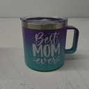 Fanunny Best Mom Ever Coffee Mug Gifts from Son, Daughter, Mothers Day Gifts for Women, Ideas Birthday Christmas Gift for Mom, Purple CoffeeCup with Handle