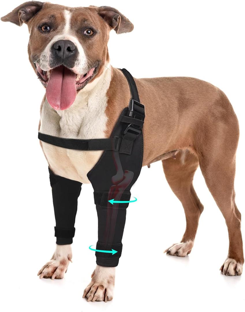 Dog Elbow Protector Brace, Dog Leg Sleeves Anti-Licking for Hygroma, Calluses & Arthritis ReliefAdjustable Dogs Elbows Pads & Shoulder Brace for Elbow Dysplasia and Injury Recovery,Both Leg M (Black)