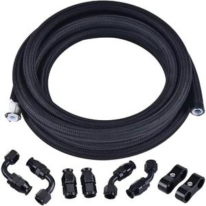 EVIL ENERGY 12AN PTFE Fuel Line Kit, AN12 E85 Nylon Braided Fuel Hose Black 10FT