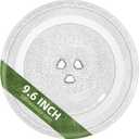 Smallest 9.6 Inch Microwave Plate Replacement Compatible With Panasonic Microwave Glass Plate F06016D00XN, 9.6" Microwave Plate Replacement for Nostalgia 0.7 cu.ft. 700W small retro microwaves (9.6" Small Coupler Hole, Outer Track 7 5/8")