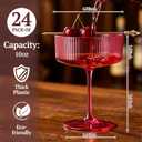Ciaell 24 Pack Hot Pink Plastic Martini Glasses for Bars Parties, 10 Oz 