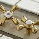Kingston Brass CCK2137 Vintage Shower Combo, Brushed Brass