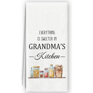 Grandma Kitchen Dish Towels - Microfiber Hand Towels, Farmhouse Rustic Grandma Kitchen Decor, Mothers Day, Christmas Gifts 16x24 Inch
