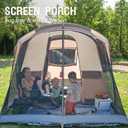 Portal 6 Person Family Camping Tents with Screen Porch, Weater Resistant 7' Tall Tent with Rainfly & Upgrated Poles, Easy Setup Tent for Outdoor Family Camping
