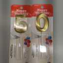 BBTO Birthday Candles Number Candles Cake Topper Decoration for Birthday Wedding Anniversary Celebration Supplies(Gold,50th)