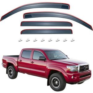 JOYTUTUS in-Channel Rain Guards Compatible with 2005-2015 Tacoma Double Cab Window Vent Visor Window Deflectors Vent Shades Tacoma Accessories