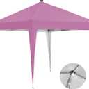 10 x 10 ft Pop-Up Canopy Tent Solar Power Led Light Portable Tailgating Party Tents Pink
