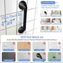 ABLECARE 2 Pack 16 Inch Elderly Heavy Duty Shower Handle, Seniors Grab Bars for Bathtubs, Suction Cup Removable Handrails, Safety Bathroom Grip for Handicap (Light Black)
