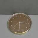 LUUK LIFESTYLE 10 Wall Clock with Silent Movement, Minimalist Scandinavian Design, Kitchen Clock, Decoration for Living Room, Bedroom, Hallway, Housewarming Present, in Brown and Gold