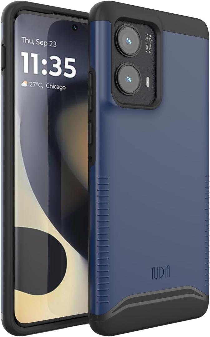 TUDIA for Motorola Edge 2024 Case 5G - [Merge] [Military Grade] Dual Layer Shockproof Slim Heavy Duty Moto Edge 2024 Cases - Indigo Blue (Basic)