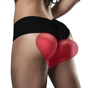 HYTENSUN Women's Cheeky Bikini Bottoms Sexy High Waisted Ruched Brazilian Cut Swim Bottoms (Black) XL