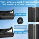 4 Layers HVAC AC Copper Pipe Insulation Cover, 78x11.8 Oxford AC Pipe Covers, for Outdoor AC Lines, Electrical Cables, Wires, Prevents Freezing, Waterproof ,UV Resistant (Black)