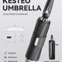 Windproof Travel Umbrella for Rain, Withstand 85MPH Winds, 54 Inch Automatic Reverse Fold Umbrellas Easy Auto Open Close, Portable Compact Umbrella Includes Cover Bag, Perfect for Travel, Car, Commute, Women Men, Backpack