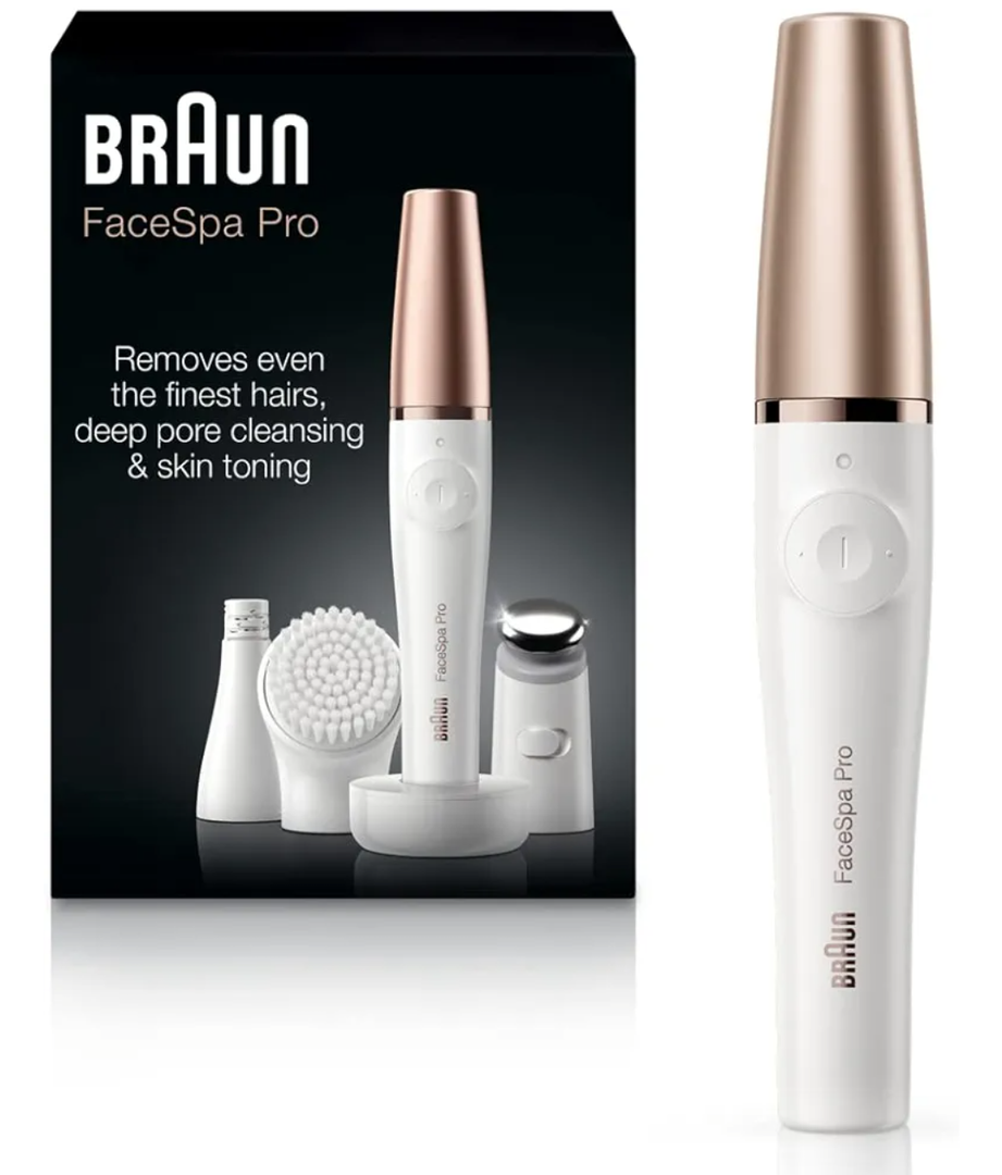 Braun Face Epilator Facespa Pro 911, Facial Hair Removal for Women, Hair Removal Device, 3-in-1 Epilating, Cleansing Brush and Skin Toning with 3 Extras