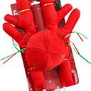 Premium Reindeer Car Kit, Cute Auto Decoration Set with Antlers & Nose, Reindeer Kit for Vehicle Window Roof & Front Grille (Red)