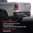LED Tail Light Black Cover with Blind Spot Compatible With 2019-2023 Dodge Ram 1500 Left Driver Side Replace 68262533AH