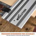 Evolution ST2800-G2 110" Circular Saw Guide Rail/Track | Universal Fit: Makita, Bosch, Festool, Triton, Metabo | 110"/9.2ft (2.8m) | Includes Self-Aligning Bars, 2x Track Clamps, Hex Key & Carry Bag