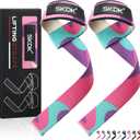 SKDK Cotton Hard Pull Wrist Lifting Straps Grips Band-Deadlift Straps with Neoprene Cushioned Wrist Padded and Anti-Skid Silicone - for Weightlifting, Bodybuilding, Xfit, Strength Training