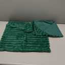 Pallene Faux Fur Plush Christmas Throw Pillow Covers 20x20 Set of 2, Luxury Soft Fluffy Striped Decorative Pillow Covers for Sofa, Couch, Living Room, Christmas Green