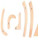 7 Piece Beech Wood Sewing Ruler Set, Wooden Pattern Making & Drafting Tools for Dressmaking Tailoring & Fashion Designer, with Straight Edge, Triangle, French & Hip Curve & Vary Form Curve