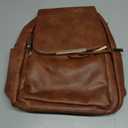 KKXIU Trendy Vegan Leather Backpack Purse for Women and Ladies Shoulder Travel Daypacks Bags (Z-Brown)