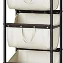 GRANNY SAYS 3 Tie Laundry Sorter, Laundry Basket with Wheels, Laundry Room Organization and Storage, 3 Section Rolling Laundry Cart for Dorm, Bathroom, Bedroom, Closet, Beige