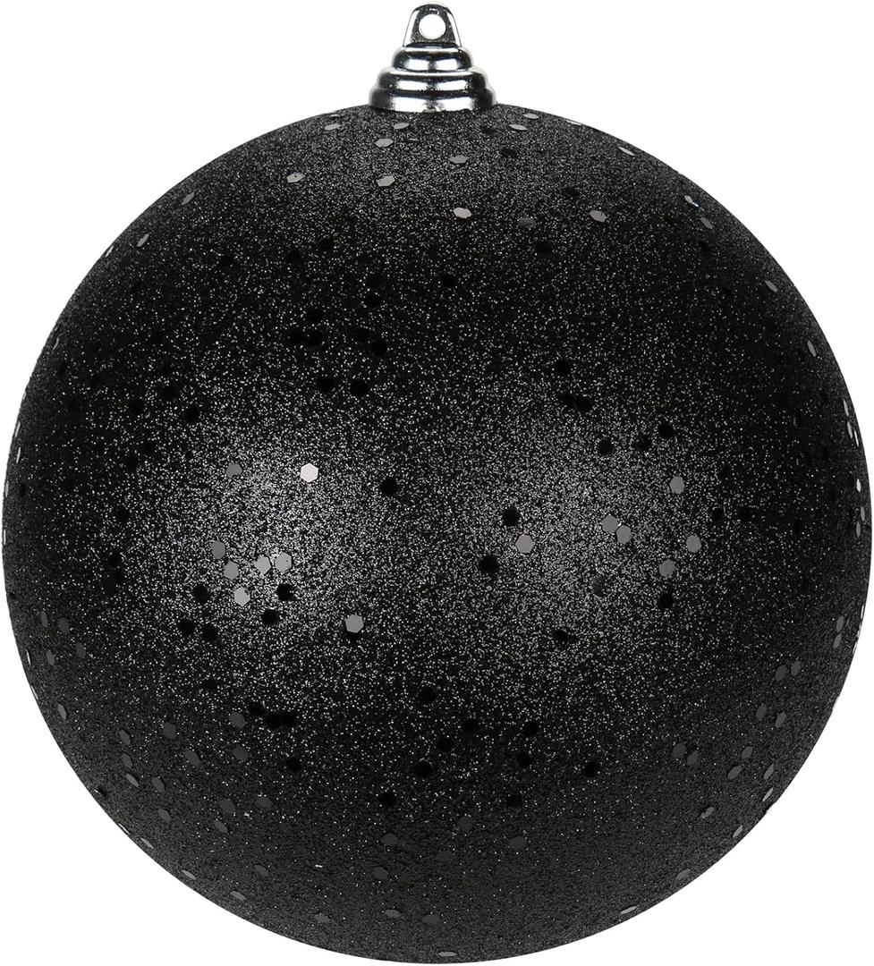 Christmas Ornaments Balls 7.1" Large Christmas Decorations Xmas Tree Shatterproof Big Black Christmas Ball Ornaments with Hanging Loop for Wedding Holiday Halloween Party Indoor Outdoor Decor