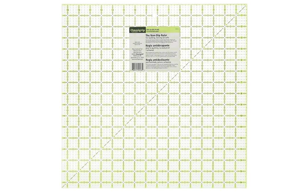 Omnigrip 16-1/2" x 16-1/2" Non-Slip Square Quilting Ruler by Omnigrid
