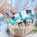 ZEBMOON 1 LB Aqua Cyan Crinkle Cut Paper Shred Filler Great for Gift Wrapping, Basket Filling, Birthday, Wedding, Halloween, Thanksgiving, Christmas Day, New Year Party Decorations Filling Supplies