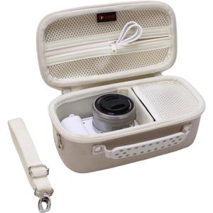 XANAD Hard Case for Sony Alpha ZV-E10,ZV-E10 II or Sony Alpha 6400,6100,6700,6600,6000,RX100 VII Lens Mirrorless Camera,with Shoulder Strap(Cream)