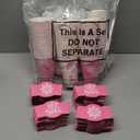 Layhit 100 Sets Christmas Disposable Coffee Cups 12oz Winter Snowman Hot Chocolate Cups with Lids for Hot Cold Tea Drinking Winter Birthday Wedding Holiday Party Favors(Pink and White)