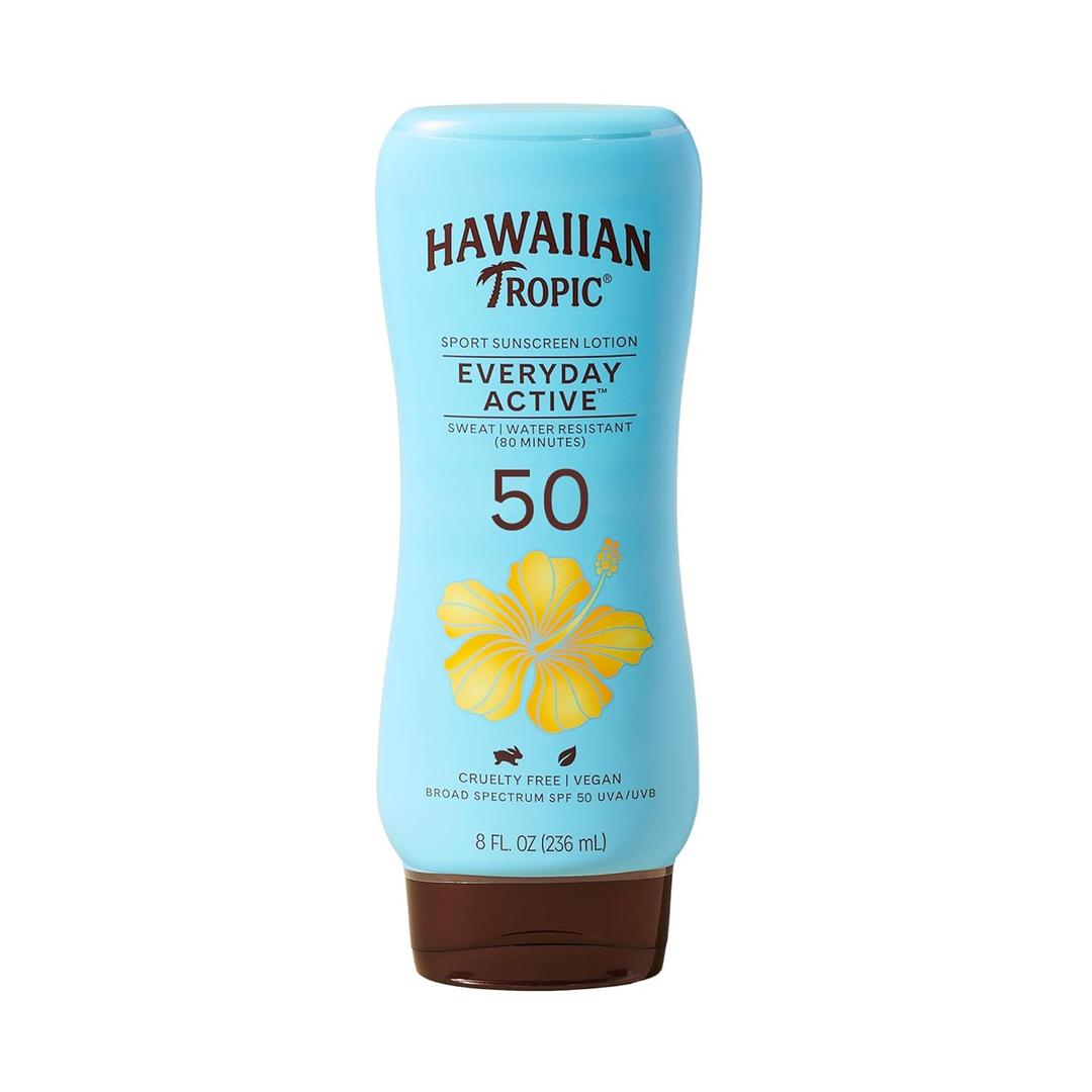 Hawaiian Tropic Island 8 Ounce Sport Broad Spectrum Sunscreen Lotion with SPF 50 (8 Fl Oz (Pack of 1))