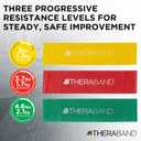 THERABAND Resistance Bands Set, Beginner Kit, Yellow, Red, Green, Latex Elastic Bands for Exercise & Physical Therapy, Strength Training for Upper & Lower Body Fitness