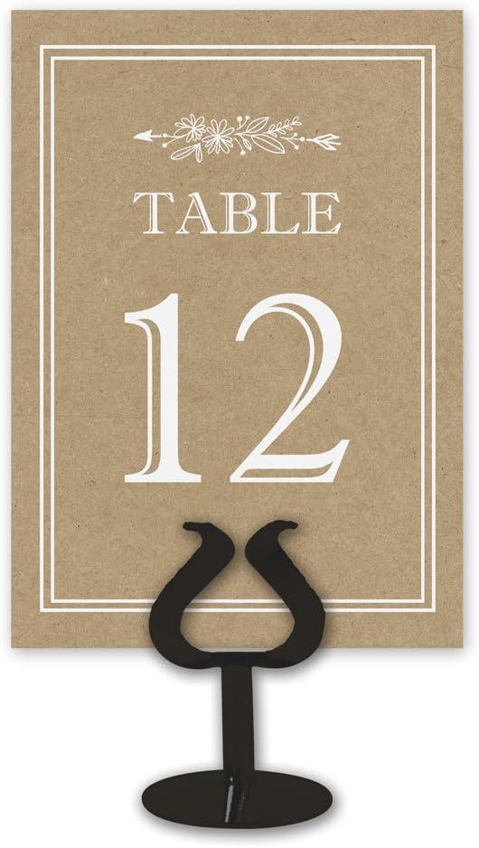 Printed Party Table Card Numbers 1-25, Double-Sided, Rustic Kraft