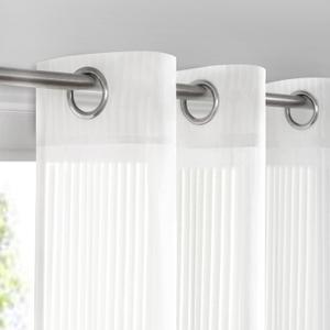 White Sheer Curtains 84 inches Long - Home Decoration Grommet Airy & Lightweight Elegant Window Treatments with Light Filtering for Bedroom/Living Room (2 Panels, W52 x L84)