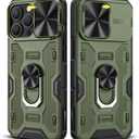 Caka for iPhone 13 Pro Case with Stand, [Full Camera Cover] [360Rotated Kickstand Ring] Protective Heavy Duty Shcokproof Hard Rugged Military Grade Phone Accessories for 13Pro Green