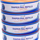 Compatible with Diaper Genie Pails, 4-Pack, 1080 count (270 Count (Pack of 4))